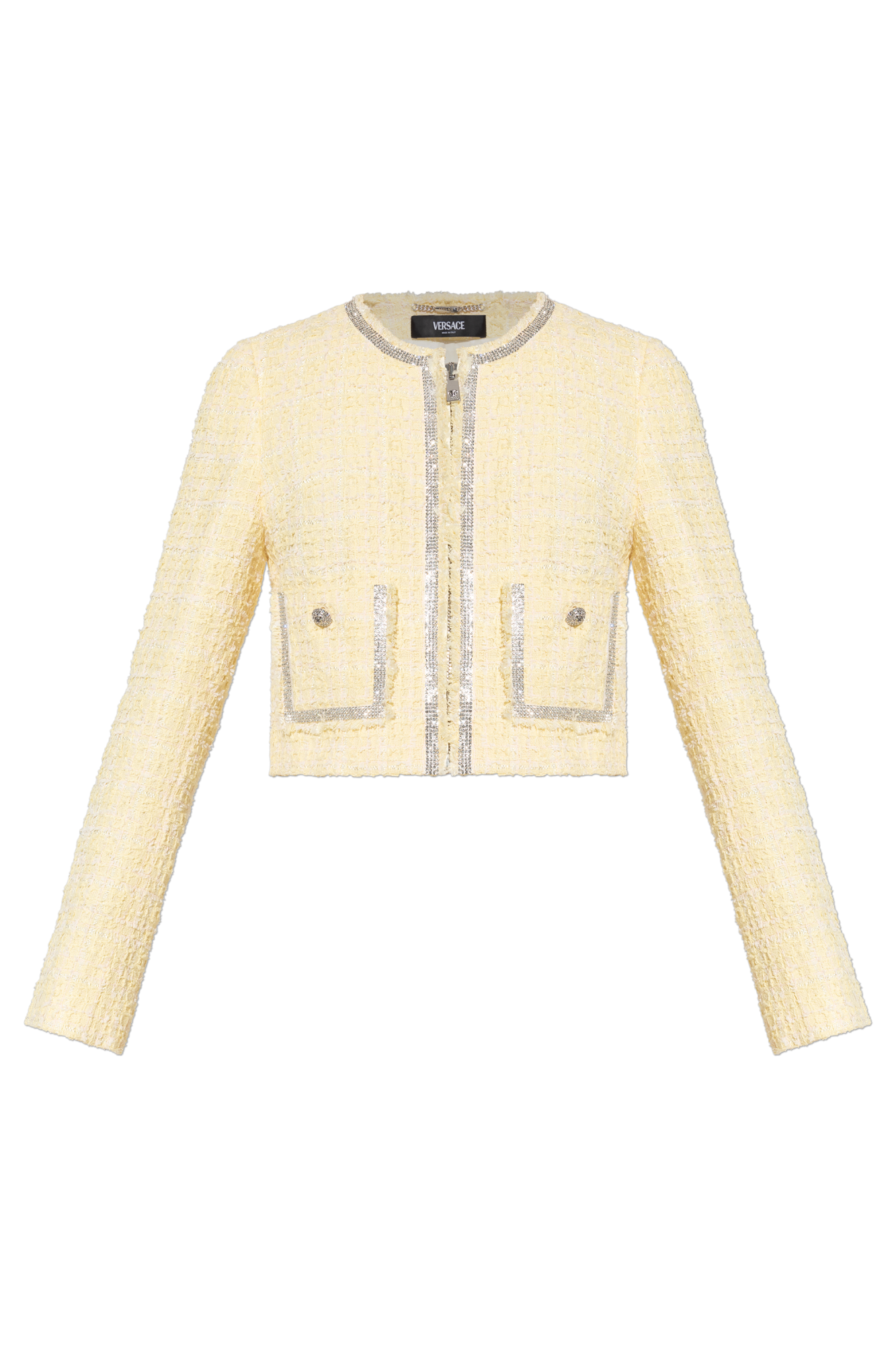 Yellow Tweed jacket with shimmering crystals Versace - Vitkac AS